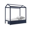 Max & Lily Twin Size Solid Wood House Bed Frame with Storage Drawers and Roof for Kids Bedroom - 2 of 4