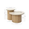 LuxenHome Set of Two Nesting Tables, Faux Travertine & Wood Grain Finish, Quality Manufactured Wood Brown - 4 of 4