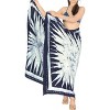 LA LEELA Women's Wraps Swimwear Sarong Cover up Holiday Long Beachwear Pareo Swimsuit Wrap One Size Blue, Abstract - image 3 of 4