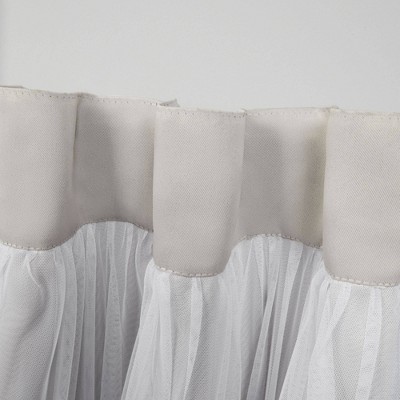 Cloud Grey and White Room Darkening Blackout Sheer Curtain Panels, 52" x 96", Set of 2