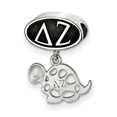 Black Bow Jewelry Sterling Silver Delta Zeta Greek Life Bracelet Bead Charm