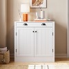 WhizMax Sideboard Buffet Cabinet, Wood Coffee Bar Cabinet with Storage, Kitchen Storage Cabinet with 1 Drawer,  White - 2 of 4