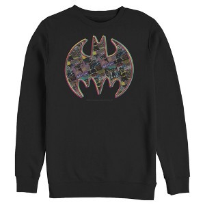 Men's Batman Shield Logo Comic Panel Sweatshirt - 1 of 3