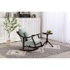 CAVINAS Linen Glider Rocking Chair with High Backrest,Mid Century Modern Upholstered Rocking Chairs,Nursery Accent Chair for Bedroom - 2 of 4
