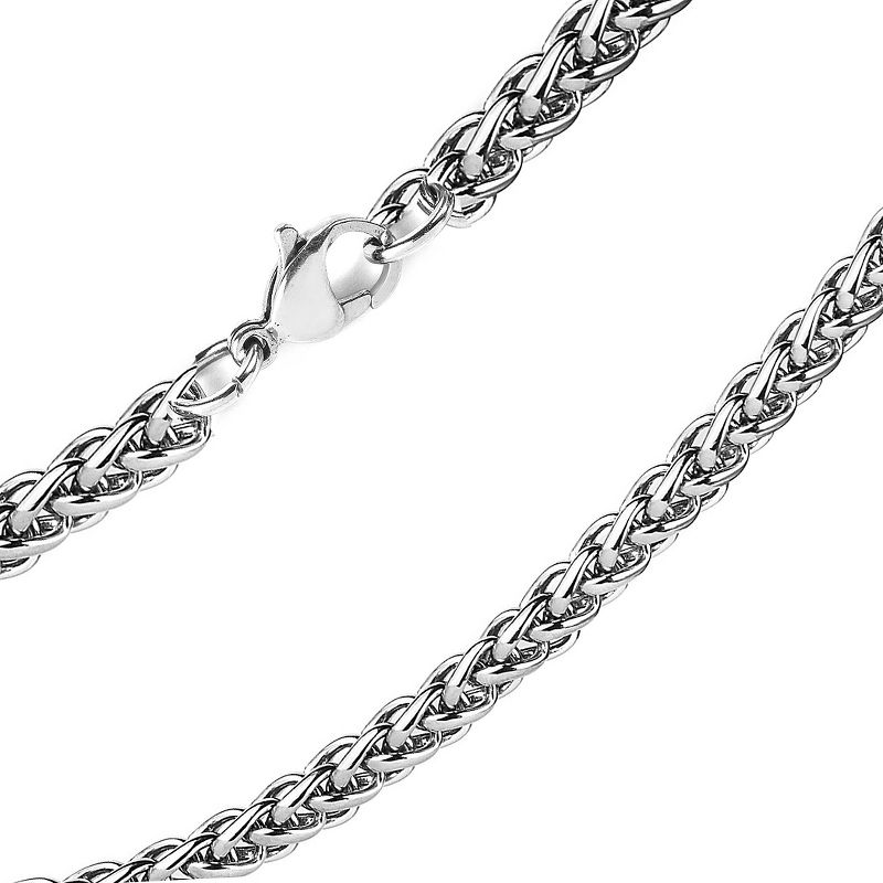 Men's West Coast Jewelry Stainless Steel Spiga Chain Necklace, 2 of 4