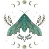 Junior's Design By Humans Luna and Moth By EpisodicDrawing T-Shirt - 2 of 3