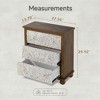 COZAYH Rustic Farmhouse Dresser with Carved Leaves Pattern and 3 Drawers, for Bedroom or Living Room, Made from Durable Engineered Wood, White - 2 of 4