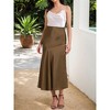 INSPIRE CHIC Women's Satin Maxi Fall High Waist Casual Cocktail Party Wedding Mermaid Long Skirts - 2 of 4