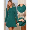 INSPIRE CHIC Women's Pleated Button Front Casual Long Sleeve Knit Shirt Sweater Dress - 2 of 4