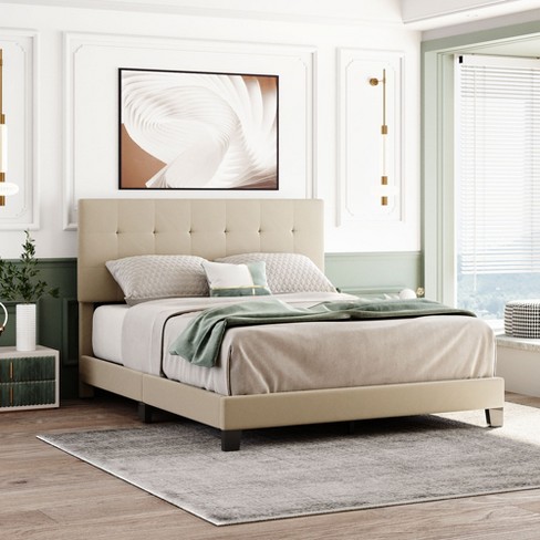 Queen size deals tufted bed frame