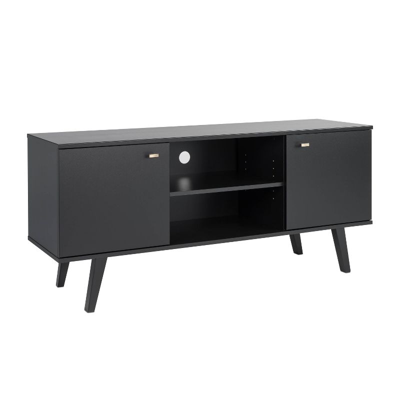 Mid-Century Modern TV Stand for TVs up to 65&#34; Black - Prepac, 3 of 12