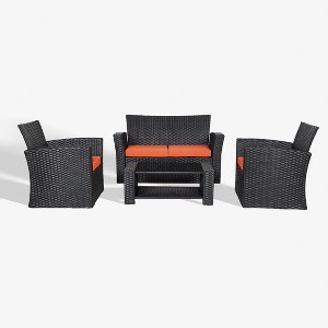 WestinTrends  4-Piece Modern Patio Conversation Sofa Set with Cushions - 1 of 4