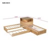 Twin Size L-Shaped Platform Bed Frame Corner Bed with Desk, Trundle & LED Light - ModernLuxe - 3 of 4