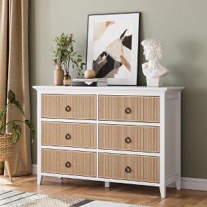 Whizmax 6 Drawers Dresser for Bedroom, Modern Closet Chest with Waveform Fluted Dresser, For Hallway Closet Bedroom Living Room - 1 of 4