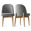 Upholstered Linen Dining Chairs with Solid Wood Legs, Modern Armless Fabric Chairs for Dining Room or Kitchen Table-Maison Boucle - 2 of 4