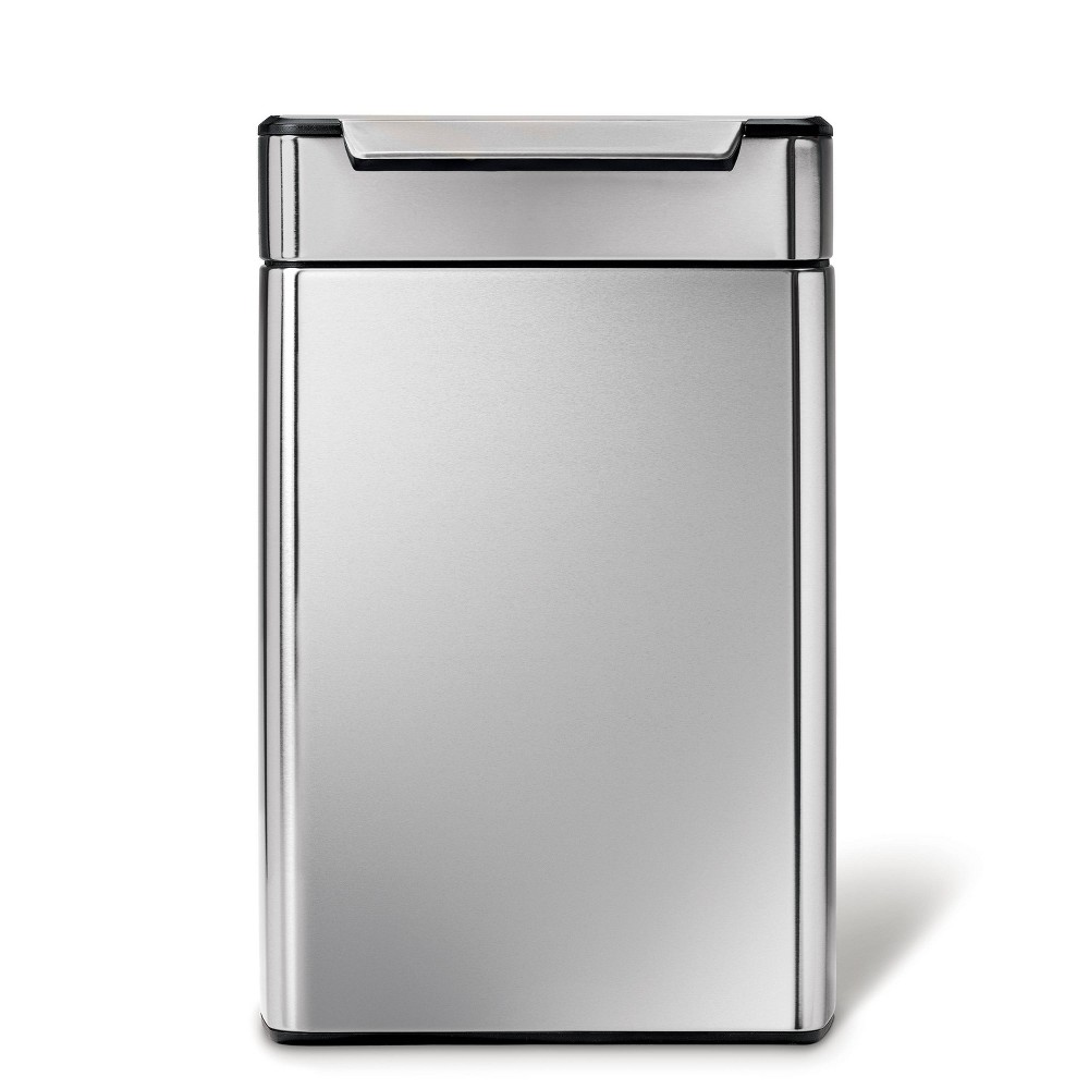 simplehuman 48 ltr Touch Bar Dual Compartment Recycling Step Trash Can Brushed Stainless Steel