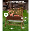 Raised Garden Bed with Legs, 52"x30"x54" Elevated Wooden Planter Box with Trellis for Climbing Vines, Outdoor Standing Growing Bed - 2 of 4