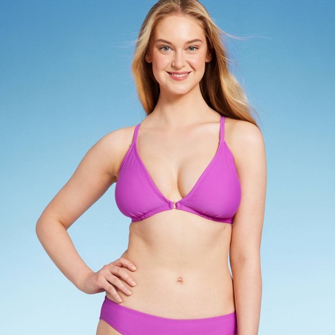 Women's Triangle Ribbed Bikini Top - Shade & Shore™ Pink Xs : Target