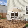 PAGED Patio Dining Set Outdoor Table and Chairs with Glass Table and Umbrella for Outdoor, Garden, Backyard - 2 of 4