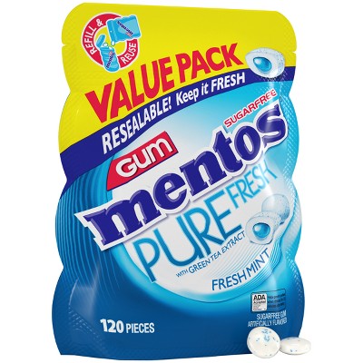 Mentos Sugar-Free Fresh Mint Chewing Gum, Long-Lasting Flavor, 3.53 oz.