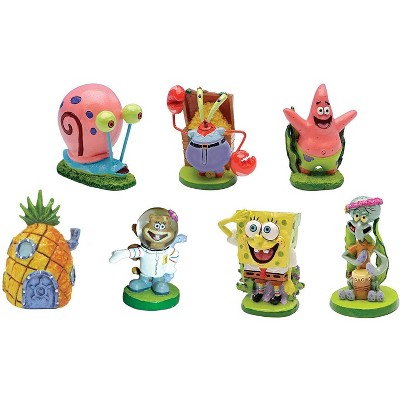 Penn-Plax SpongeBob SquarePants 2" Aquarium Decor Ornaments, 7-Piece Set