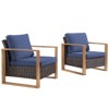 Gymojoy 2 Pieces Outdoor Patio Chair Dining Chair with Cushion High Back Chair - 3 of 4