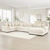 Oversized 154.6" Corduroy Cloud Modular U-Shaped Sectional Sofa with Thick Cushion and Movable Ottoman, 6-Piece Free combination Sofa - 2 of 4