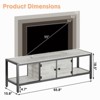 Sturdy Wooden Entertainment Center with 2 Closed & 2 Open Shelves, Adjustable Legs - 3 of 4