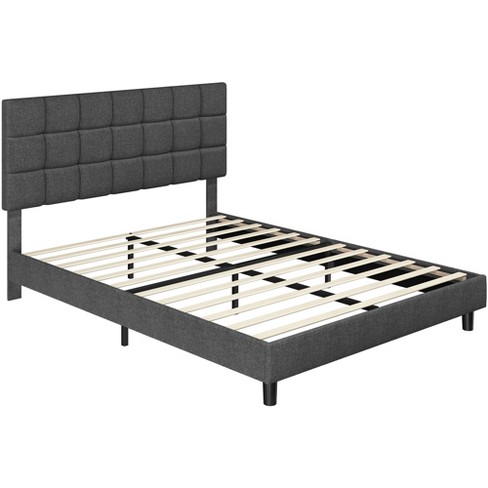 Yaheetech Upholstered Platform Bed Frame With Tufted Height Adjustable ...