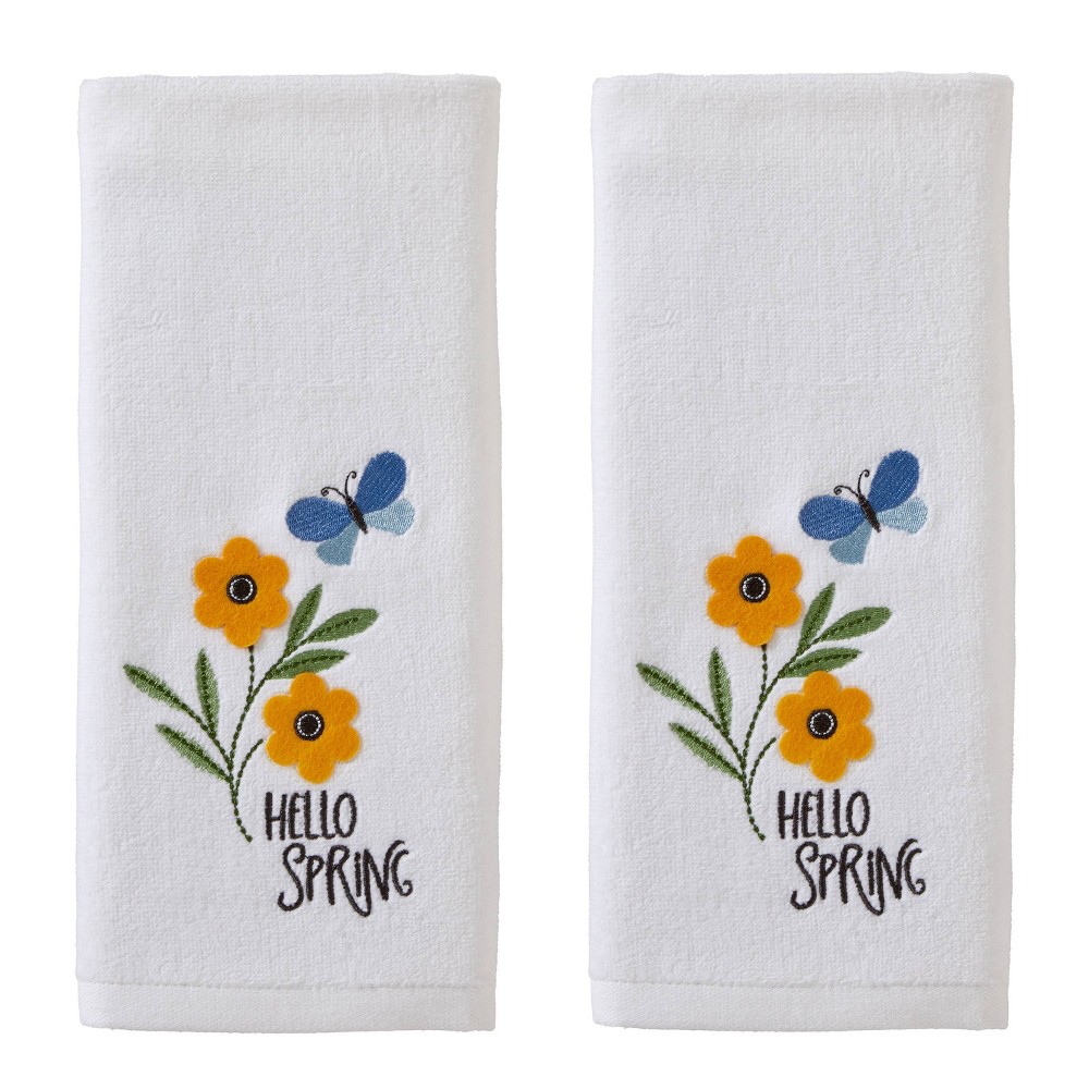 Photos - Towel 2pc Hello Spring Flowers Hand  Set - SKL Home: Cotton Dobby Velour, Midweight Bath s & Washcloths