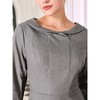 Hobemty Women's Peter Pan Collar 3/4 Sleeve A Line Elegant Wear-to-Work Dress - 4 of 4