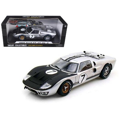 1966 Ford GT-40 MK II #7 Silver 1/18 Diecast Model Car by Shelby Collectibles