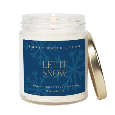 Sweet Water Decor Let It Snow Patterned 9oz Clear Candle