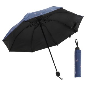 Unique Bargains Portable Umbrella Floral Print Manual Retractable - 1 of 4