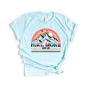 Simply Sage Market Women's Hike More Worry Less Colorful Short Sleeve Graphic Tee - 1 of 3