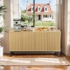 Gymojoy 63" Buffet Cabinet with Storage, Large Sideboard Kitchen Cabinet with 4 Fluted Doors - 3 of 4