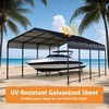 12x20 FT Metal Carport with Galvanized Steel Roof,Heavy Duty Carport Shelter for Cars Trucks and Boat,Outdoor Steel Carport with Enhanced Base-Koiai - 2 of 4