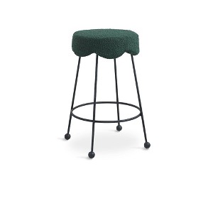 Meridian Furniture,Fleur Green Fabric Counter Stool - 1 of 4