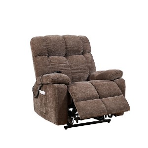 GDFStudio Pearli Velvet Dual OKIN Motor Power Lift Recliner Chair with Heat Massage - 1 of 4