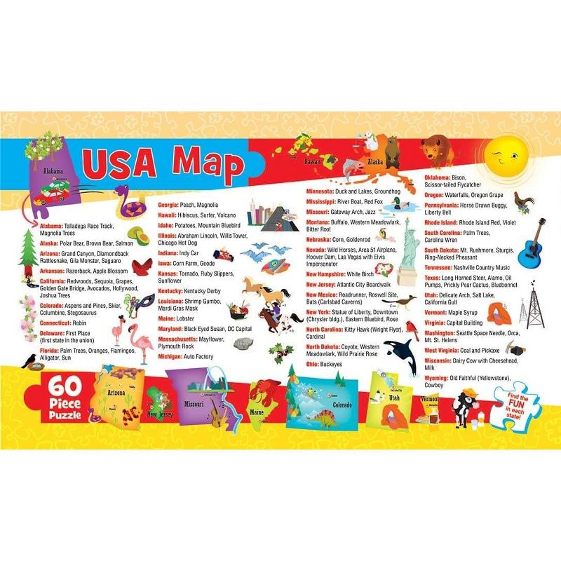 MasterPieces Inc USA Map 44 Piece Real Wood Jigsaw Puzzle, 3 of 7