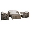 Cadence 4pc Acacia Wood Patio Chat Set with Cushions - Gray - Christopher Knight Home - image 2 of 4