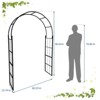 Metal Garden Arch Trellis, 60.23" W x 15.74" D x 86.61" H, Garden Arch Trellis for Climbing Plants Outdoor - 2 of 4