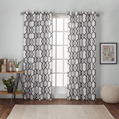 EXCLUSIVE HOME Kochi Light Filtering Linen Blend Grommet Top Curtain Panel Pair