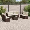 vidaXL Garden Sofa Set Brown PE rattan 8 Piece Set Adjustable Feet - 2 of 4