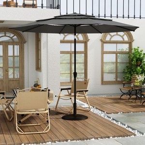 FUFU&GAGA Outdoor Patio Umbrella 11FT 3-Tier Crank Tilt Sun Shade, Polyester Canopy - 1 of 4