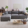 GDFStudio Congreve 114.5'' Corduroy L-Shape Rectangle Sectional Sofa with Storage Armrests - 2 of 4