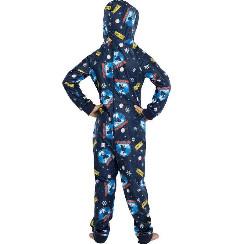 Polar Express Big Kids Believe Hooded One-Piece Footless Sleeper Union Suit, 4 of 6