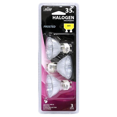 Ge 35w 3pk Gu10 Halogen Light Bulb White : Target