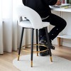 Mshliw Set of 2 Modern 360° Swivel PU Leather Bar Chairs with Black Metal Legs, Upholstered Counter Stools for Kitchen, Dining Room, or Home Bar - 3 of 4