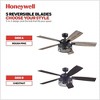 Honeywell Ceiling Fans Carnegie Industrial 52 Inch Ceiling Fan with Light, LED Fan with Remote Control, Indoor Fan, 5 Contemporary Blades, Matte Black - 3 of 4